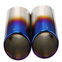 아우디 A4 B8 A3 A1 Q5 2pcs VW Tiguan 폭스 바겐 Passat B7 CC 자동차 액세서리 자동차 배기 팁 머플러 파이프 커버, 파란색, 협동사