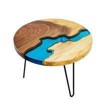 우드슬랩 수지 레진 카페 자작나무 우드슬랩테이블 테이블 우드슬랩식탁 에폭시레진 레진테이블 하천 차 탁자 실목 소형 주택 경사 현대 심플 2021 신형 왕홍화 몇 거실 창문, 호두나무 (스타일 1) 직경 690mm