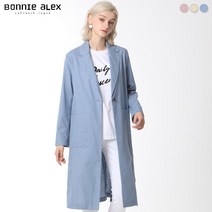[보니알렉스] 플레인 롱 원버튼 린넨 코튼 자켓