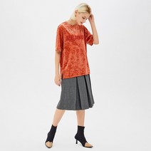 시슬리 SISLEY 벨벳 프린지 레터링 티셔츠 SATS39961 CO