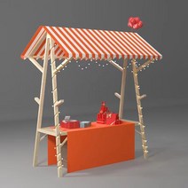 행사매대 노점 1500 가판대 시식 음식 판매 이동 야외, 주황색150x60x200