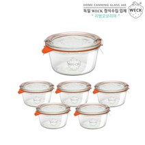 WECK 기본형290ml(No.740)고무링&클립 6개 세트, 단품, 단품