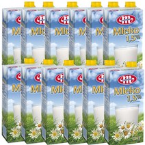 폴란드 동물복지농장 믈레코비타 저지방1.5% FLOWER 수입멸균우유1L(12입)