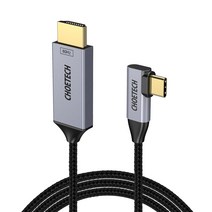 초텍 L자형 썬더볼트3 C타입 to HDMI 4K 60Hz 패브릭 케이블, 상세 설명 참조, XCH-1803BK