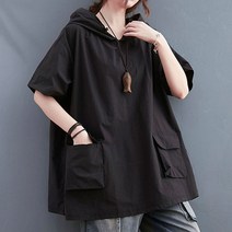 도오빠 혜랑 여성 반팔 후드티 반팔티 오버핏 루즈핏 빅사이즈 반소매 티셔츠 여름 무지 솔리드 여자반팔티