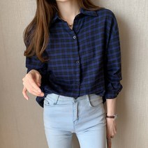 샤샤몰 가을 긴팔 체크 남방 셔츠