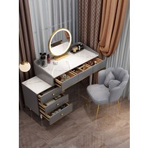 북유럽화장대 공주 샤르망 화이트 서랍 LED조명 모던, 01. 옵션, 01. 80cm 화이트그레이