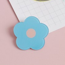 가방 모자 옷 장식 액세서리 아크릴 플라워 뱃지 옷핀 브로치 -블루