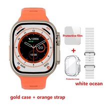 스마트워치 블루투스 통화 음악 2022 DT8 울트라 스마트 워치 iwo 시리즈 8 49, [01] 49mm, 17 Orange-ocean W