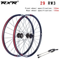RXR 산악 자전거 29 인치 MTB 휠셋 알루미늄 합금 RW3 디스크 브레이크 5 베어링 7-11 단 스루 액슬/QR 바, 29 블랙 100x135mm