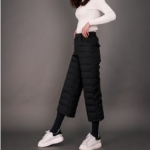 9부 덕다운 패딩 바지 여성 골프 연습복 연습 복장 와이드 하이웨이스트 겨울 여자 팬츠 오리털
