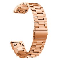 가민 피닉스 5 5s 5X 6S 6X 6 Pro 포러너 935 스마트워치 스트랩 스테인레스 스틸 밴드 퀵 핏 메탈 워치밴드, [03] 20mm Fenix 6S 5S, 옵션-02.Rose Gold_옵션-03.26mm 피닉스
