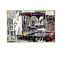 Basquiat 장 미쉘 바스키아 작품 / 호텔 카페 집 거실 인테리어 캔버스 벽걸이 그림액자 28, 골드