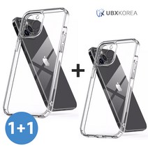 [1+1] UBX 아이폰 변색없는 투명 PC 하드 케이스 1mm 클리어 초 슬림 방탄 케이스