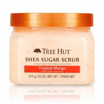 트리 헛 시어 슈가 스크럽 510g 2팩 Tree Hut Shea Sugar Scrub Tropical Mango 바디케어, Item Weight 18oz(510g), Shea Sugar Scrub 2EA