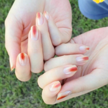 엘씨 젤 네일스티커 시럽 그라데이션 글리터 네일패치, 1개, 106/레드 슬림틴트