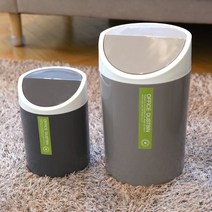 문일 m원형 미니 인테리어 휴지통 2사이즈 2컬러 화장실 캠핑 종량제 쓰레기통, 그레이, 대