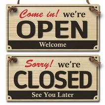 나무 오픈클로즈 양면 우드 팻말 안내판 표지판_W1_001, 단품