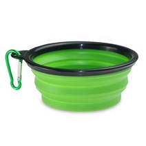 펠렛 제조기 기계 애완동물 사료 가공 350 1000ml 대형 접이식 TPE 실리콘 개밥 그릇 야외 여행 휴대용 애완 동물 식품 용기 먹이 트레이, Green_1000ML