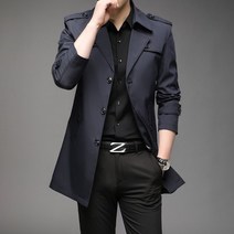 봄 남성 트렌치 패션 영국 스타일 롱 코트 캐주얼 겉옷 재킷 윈드 브레이커 의류