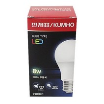 [AFZ_5384155] 번개표 LED 8W 주광색 전구 실내등 주광색램프 전구 조명기구 LED조명