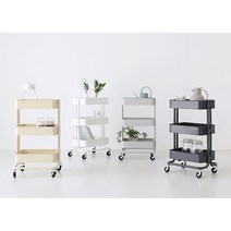 이동식 트롤리 3 4단 로스코그 로스훌트 조리대 수납 기저귀 카트 웨건 이케아, 다크그레이, 4단(5월중입고)