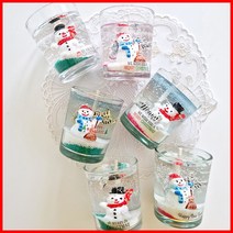 (3온즈 6개만들기) 겨울눈사람-크리스마스 양초 젤캔들 키트 만들기(90ml/6), 블랙체리, 레드