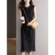 썸머바이브 여성 롱 스트라이프 민소매 원피스