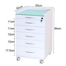 병원 서랍장 진료용 사이드 이동식 보관 수납장, 서랍장 화이트그린 2플레이트