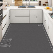 주방 특수 바닥 매트 흡수성 내유성 홈 풀 샵 대형 카펫 워시 프리 스크럽 방지 미끄럼, 50-120cm [부드럽고 피부 친화적], 미니멀리스트 주방