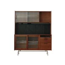 주방수납장 원목 엔틱 레트로 부엌 그릇장 팬트리장, 1.5M 상하장  원목) 문 5개