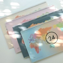 건망증 2024 월드와이드 스케줄러 v16 대형캘린더 업무용스케줄러, 레인보우
