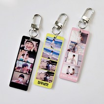 메탈 포토 인생네컷 키링 커플 반려동물 선물 에어팟 버즈 프로 자동차 차량용 키링 키홀더, 03.폴라로이드키링(다른양면), 귀욤체, 스무디레드