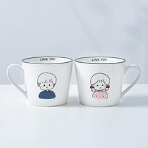 KAWASIMA 커플 도자기 카페머그컵 세트, 2개, 1호