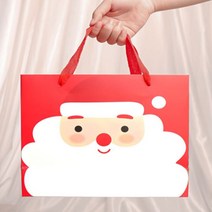 산타 레드 색상 크리스마스 쇼핑백 3개_럭키데이유통 크리스마스 선물 답례품 쇼핑백 어린이집 유치원 학교 학원 교회 크리스마스 선물포장 기프트백 산타쇼핑백 종이선물가방, 크리스마스 종이가방, 종이가방 산타 레드 대형 3개