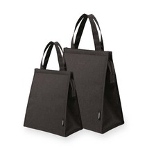 포니온 데일리 보냉 도시락가방 2종 세트, 블랙