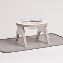 아쭈 유리식기 1구 고양이 강아지 밥그릇 식기, 경사형-11cm, 화이트 1구