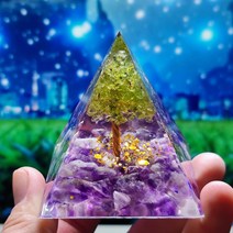 Orgone 명상 정신수양 기분좋은 힐링 에너지 용품 피라미드 크리스탈 풍수 장식품 소품, 8