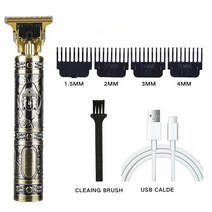 이발기 헤어용 바리깡 T9 남성용 전기 헤어 클리퍼 USB 충전식 면도기 수염 이발소 성인 커팅 머신, 09 G-1set