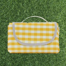 휴대용 야외 피크닉 소풍 캠핑 차박 수련회 등산 텐트 감성 디자인 데코 방수 체크 무늬 돗자리 양면 매트 깔개 용품 해변 비치 준비물 아웃도어 돛자리 옐로우 노랑 사선 200, 노랑사선200