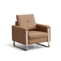 셀레네 1인 인조가죽 레자소파 - 라이트브라운, 단품