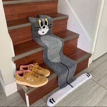 계단 미끄럼방지 카페트 인테리어 러그 만화 톰 고양이 카펫 톰 고양이 종이 카펫 쥐