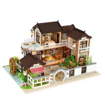 미니어처 하우스 DIY 집콕놀이 취미 집만들기 diy 설선물 설날 홈 인테리어 미술 학교 교제 수업 좋은취미 취미개발 생일선물, 27_빈티지 브라운 하우스_13848