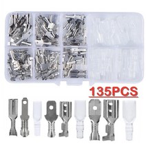 단자 커넥터 상자 절연 남성 암 와이어 커넥터 2.84.86.3mm 전기 압착 단자, 135pcs 은색