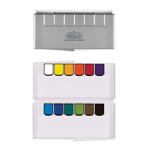 미젤로 미션 실버클래스 고체 팬물감 12색 고체수채화 고체물감 붓 파레트 캘리그라피 ansrndydvna591