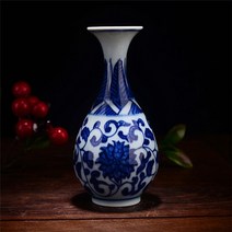 퍼스트 Jingdezhen 앤티크 수제 핸드 페인팅 파란색 및 흰색 세라믹 작은 꽃병 가, 7