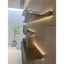 LED벽선반 매거진랙 미용실 병원 조명 벽 진열대, 80cm 브론즈 선반 두께 4MM