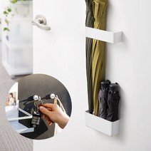 [가담다] 체크아웃 마이룸 우산꽂이 자석형 후크 세트 (우산꽂이+자석후크 2p ), 색상:화이트 +자석후크화이트(S) 2p, 상세 설명 참조