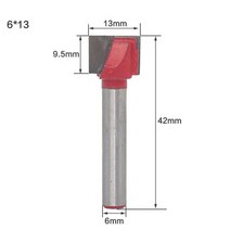 8월 68mm 섕크 청소 바닥 라우터 비트 직경 초경 커터 목재 밀링 커터 목공 표면 대패 라우터, 6X13MM, 1개