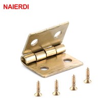 10PCS NAIERDI 골동품 경첩 나무 캐비닛에 대 한 미니 청동 골드 장식 문 경첩 빈티지 보석 상자 가구 하드웨어